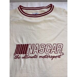 Vintage 90s NASCAR  Gingham Single Stitch Ringer Neck Shirt - Men's Size XL